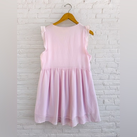 Savanna Jane Embroidered Floral Babydoll Dress Mini Medium Pink Summer Casual - Picture 2 of 8